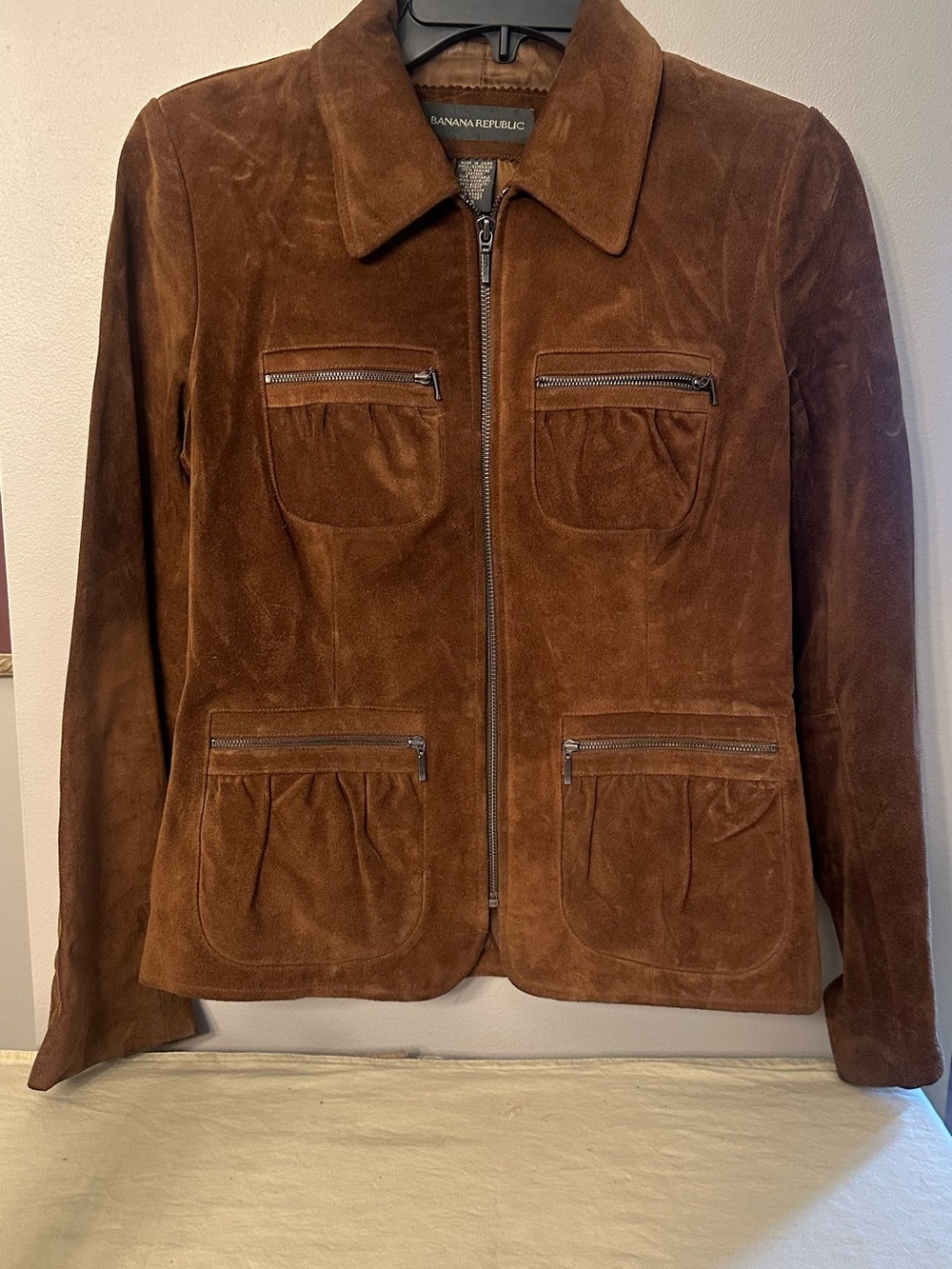90’s vintage Banana Republic Brown Suede Zip-Up Women's Jacket